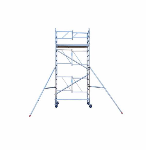 Échafaudage pliable professionnel, Hauteur de travail : 5m40, 1 plancher